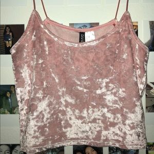 Crushed velvet crop top